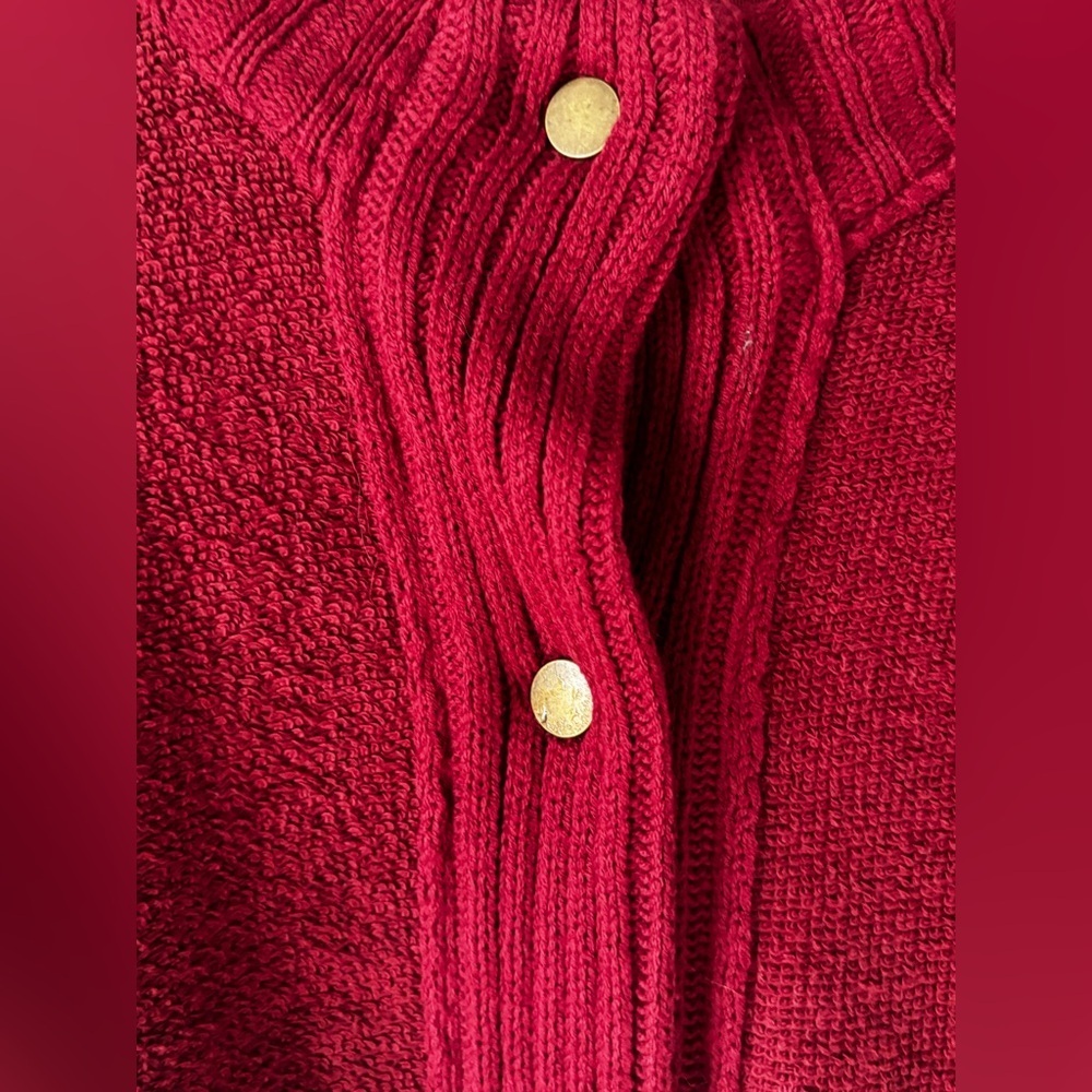 Burgundy Balloon Sleeve Button Front Cardigan XL - Picture 11 of 11